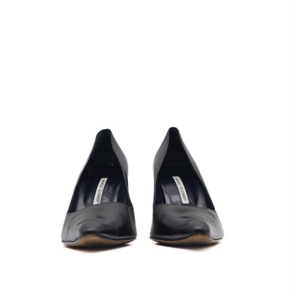 Manolo Blahnik Vintage 90's Leather Pointed Toe Pump Size 39.5 - Picture 3 of 9